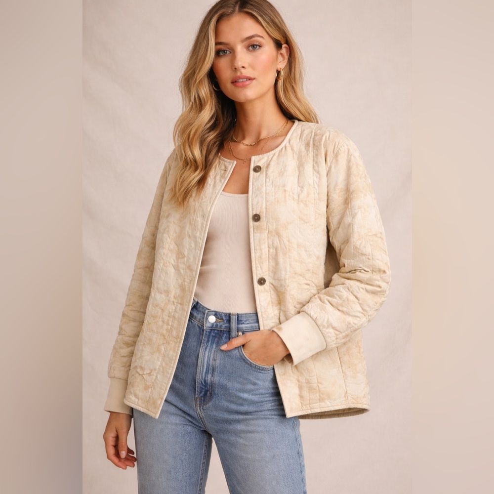 🌿 Cleobella Quilted Tie-Dye Button Front Jacket Size‎ S NWT 🌿